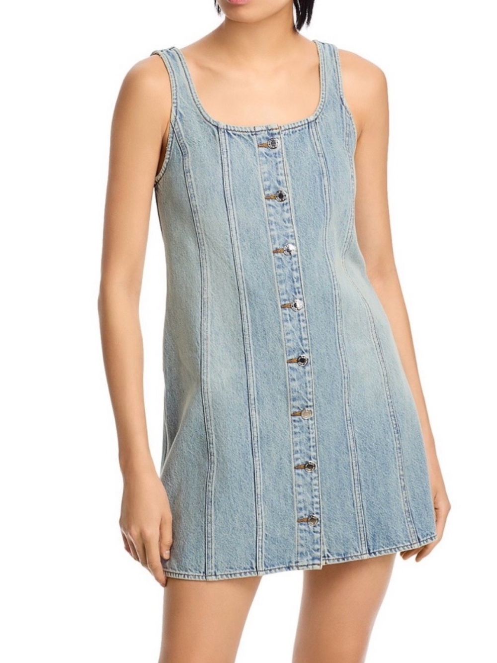 Rag & bone NWT Laney button denim mini dress rockaway 100% cotton sz 2